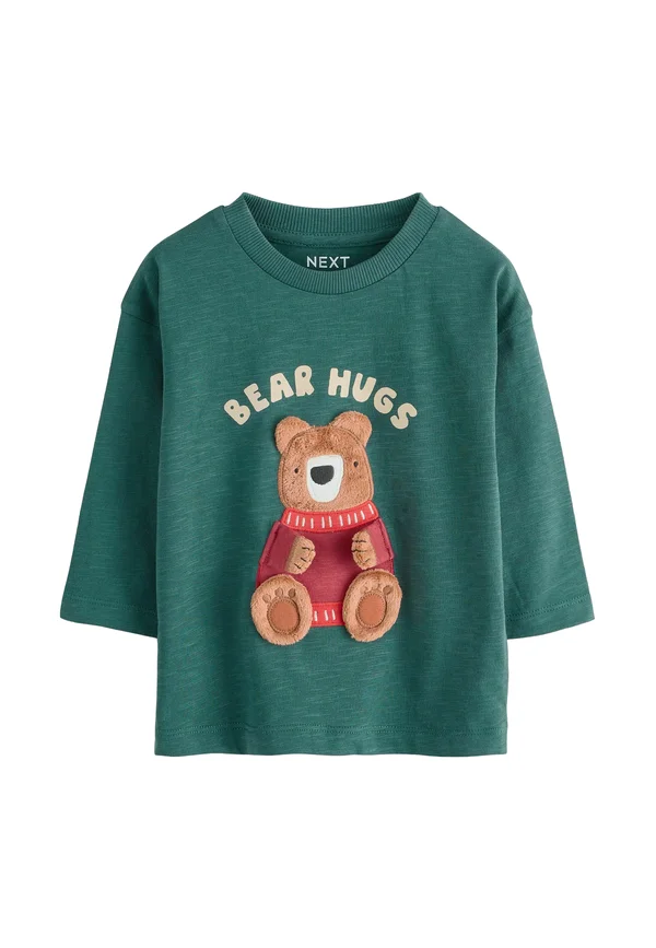 APPLIQUÉ - Long sleeved top - green bear interactive