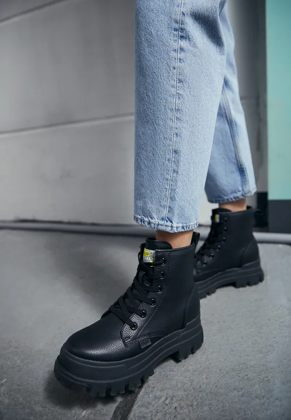 ASPHA - Platform ankle boots - black