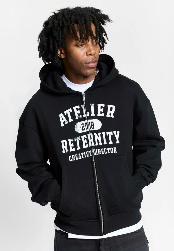 ATELIER EMBLEM HOODIE - Zip-up sweatshirt - black