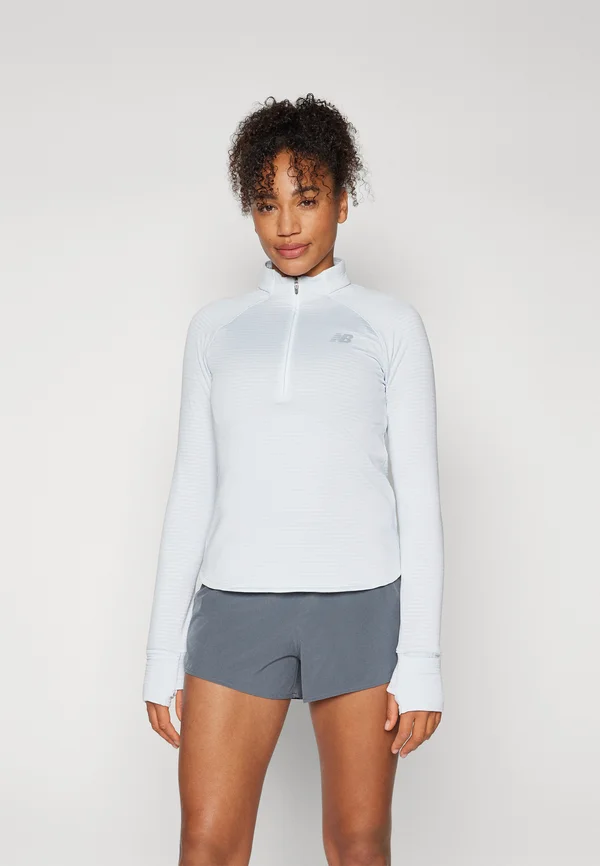 ATHLETICS GRID 1/2 ZIP - Long sleeved top - ice blue