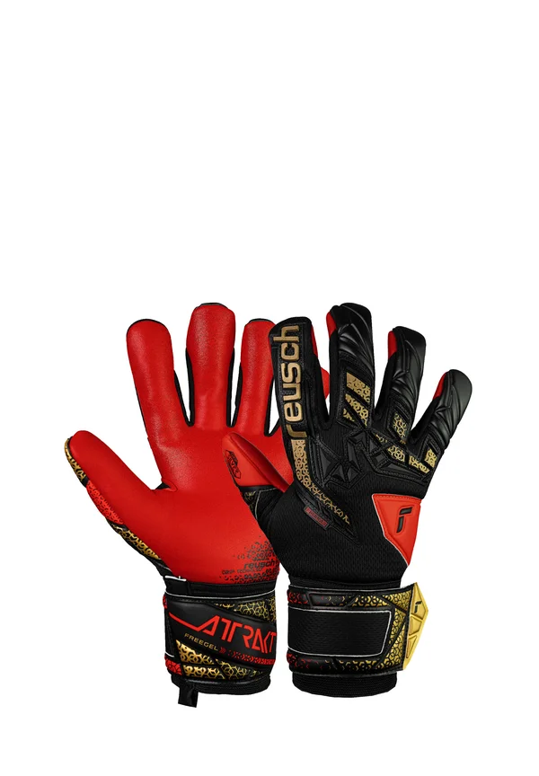 ATTRAKT FREEGEL - Goalkeeping gloves - blck gold firy red