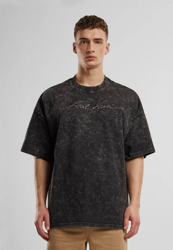AUTOGRAPH HEAVY BOXY TEE - Print T-shirt - black