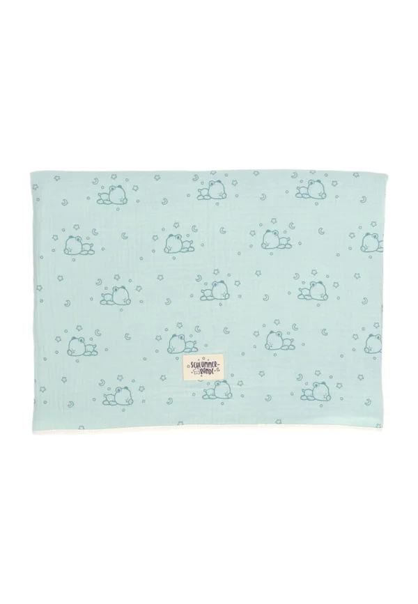 BABY BLANKET SLUMBER BEAR - Muslin blanket - helles türkis