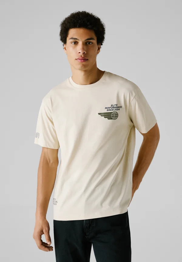 BACK GRAPHIC TEE - Print T-shirt - dark ecru