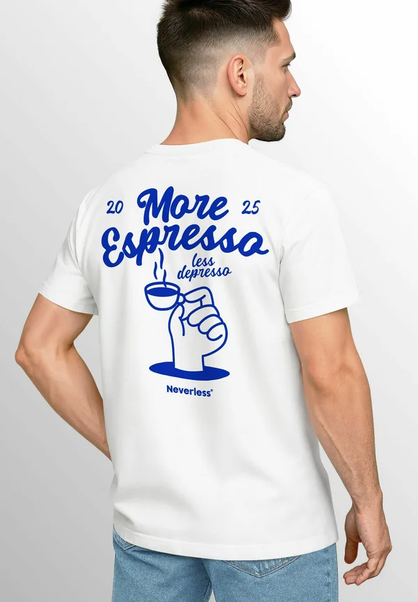 BACK MORE ESPRESSO KAFFEELIEBHABER GRAFIK SOMMER - Print T-shirt - weiß