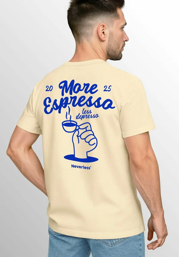 BACK MORE ESPRESSO KAFFEELIEBHABER GRAFIK SOMMER - Print T-shirt - natur
