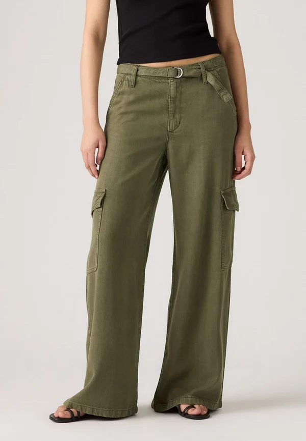 BAGGY DAD - Cargo trousers - drapey ivy green gd