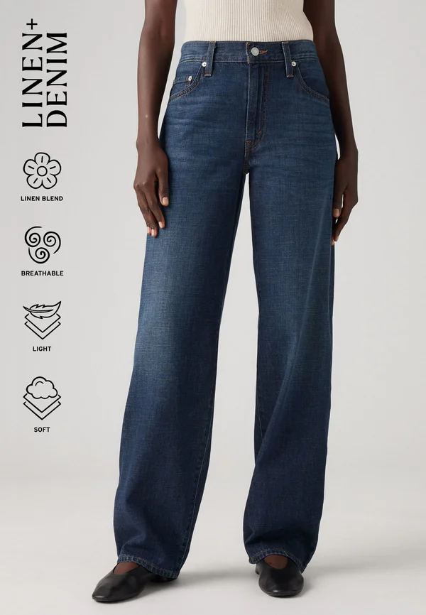 BAGGY DAD - Relaxed fit jeans - do you mind linen+ denim
