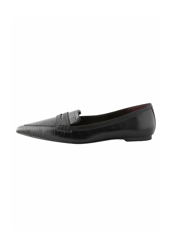 Ballet pumps - new black croc effect embossed