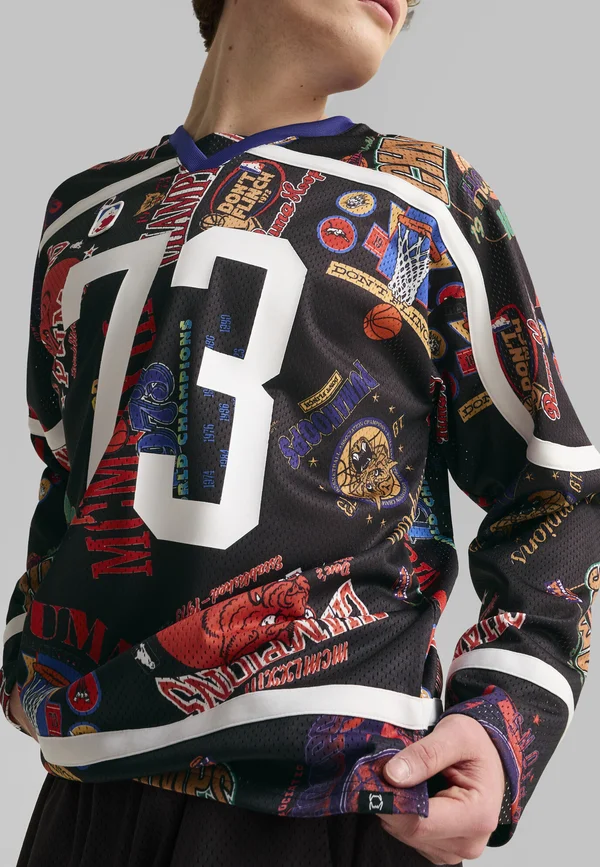 BANDWAGON BASKETBALLTRIKOT - Long sleeved top - black aop
