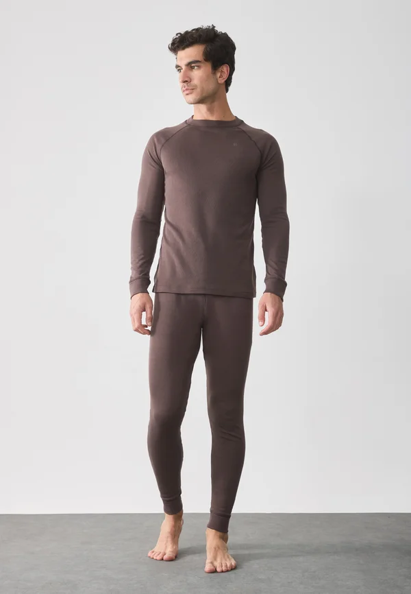 BASE LAYER SET LONG SLEEVE TOP LEGGINGS - Undershirt - brown