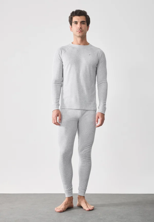 BASE LAYER SET LONG SLEEVE TOP LEGGINGS - Undershirt - mottled light grey