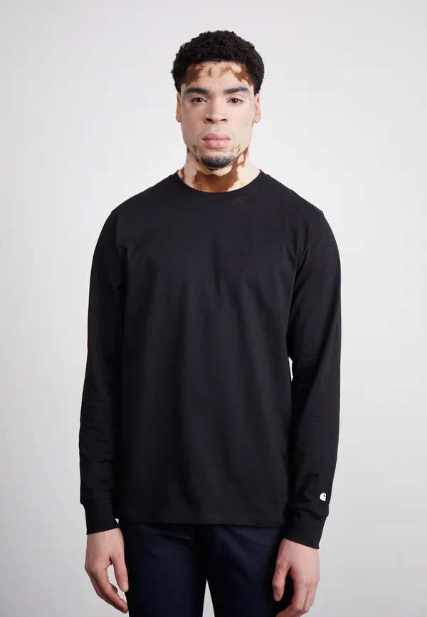 BASE - Long sleeved top - black/white