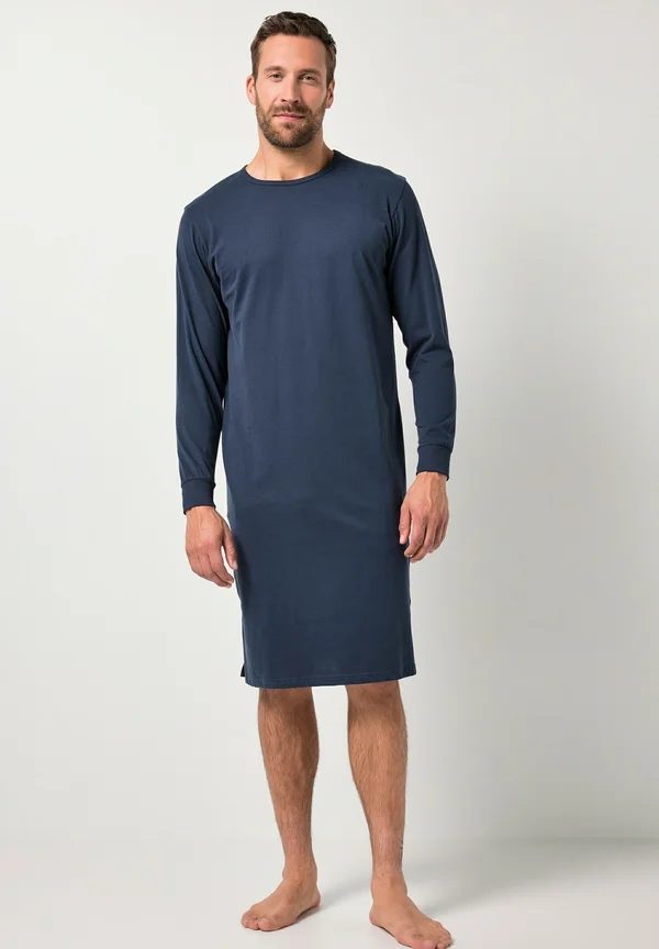 BASIC LONG SLEEVES SIDE SLITS - Nightie - navy blue