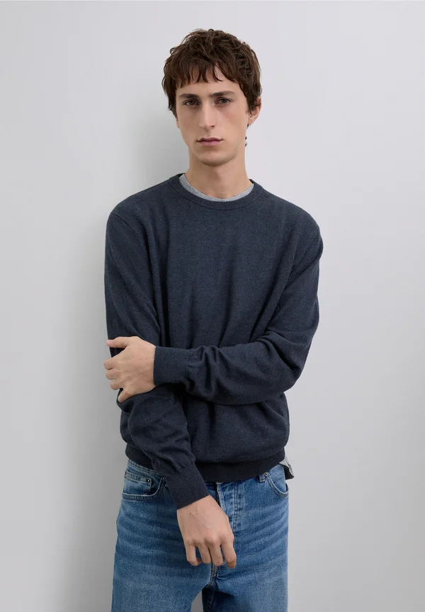 BASIC ROUND NECK - Jumper - dark navy