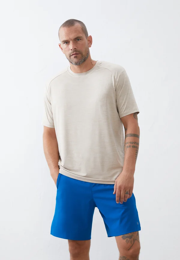 Basic T-shirt - mottled beige