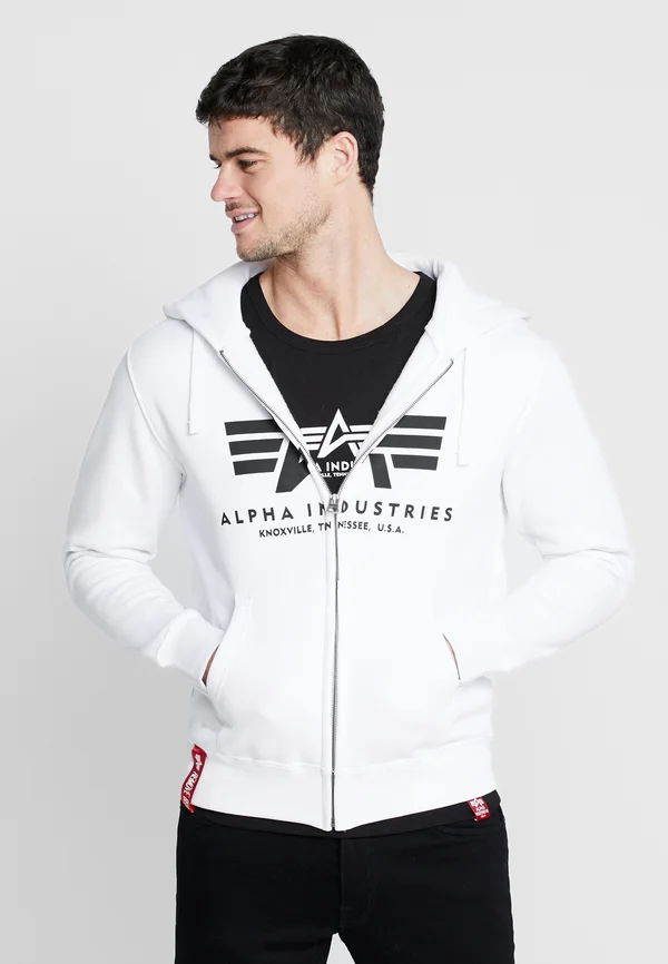 BASIC ZIP - Zip-up sweatshirt - white