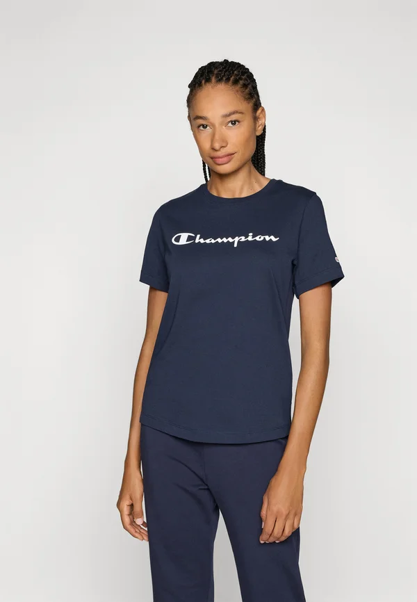 BASICS CREWNECK LARGE LOGO - Print T-shirt - navy