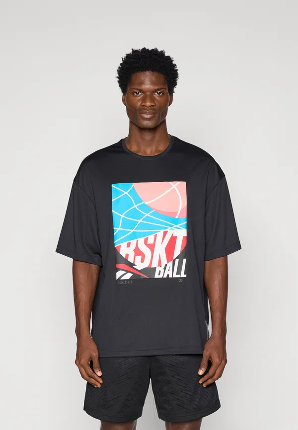 BASKETBALL GRAPHIC - Print T-shirt - black