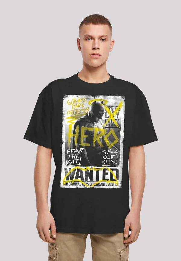 BATMAN V SUPERMAN SUPERHELD WANTED POSTER - Print T-shirt - black
