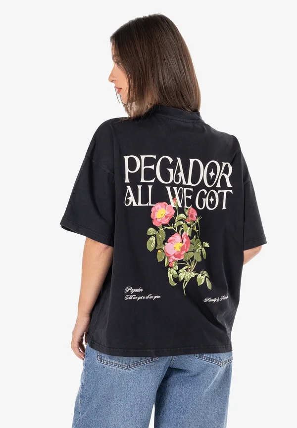 BEALI OVERSIZED TEE - Print T-shirt - vintage black
