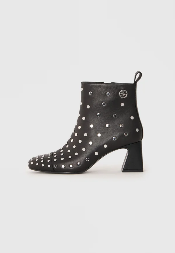BEATA - Ankle boots - black/silver-coloured