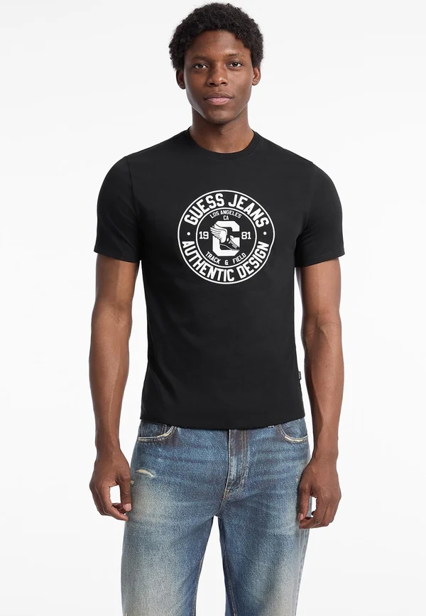 BEDRUCKTES REGULAR FIT - Print T-shirt - schwarz