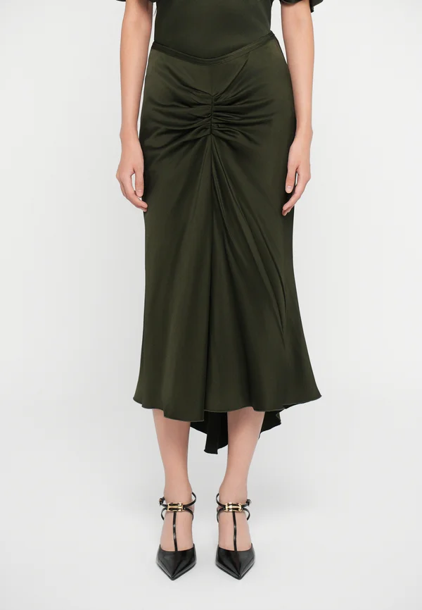 BELLA - A-line skirt - dark olive