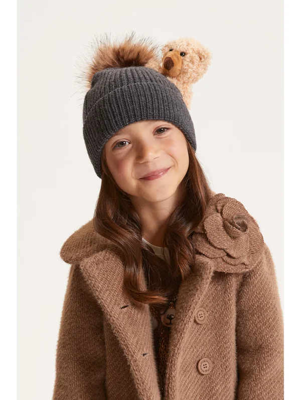 BERRETTO CON TEDDY - Beanie - grigio medio