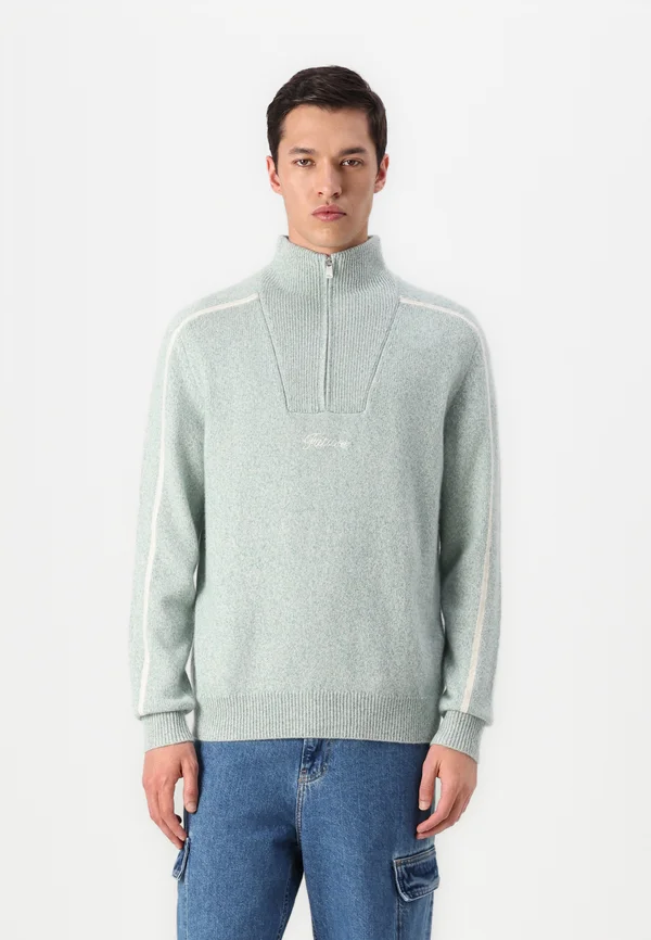 BICOLORE ZIPPE - Jumper - storm green
