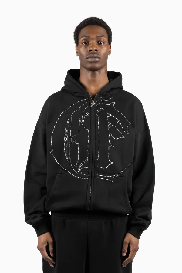 BIG OLD FRONTZIP - Zip-up sweatshirt - black