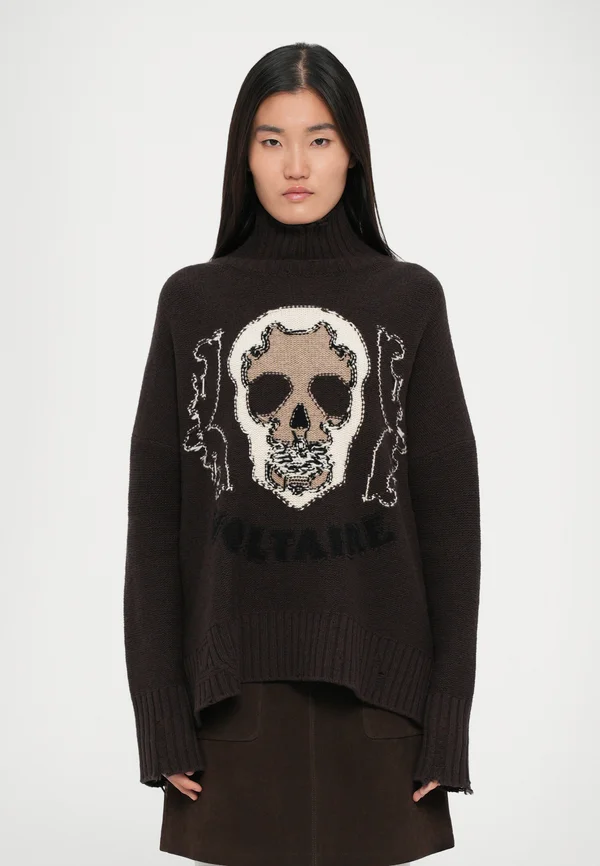 BLEEZA WESTERN - Jumper - dark chocolate