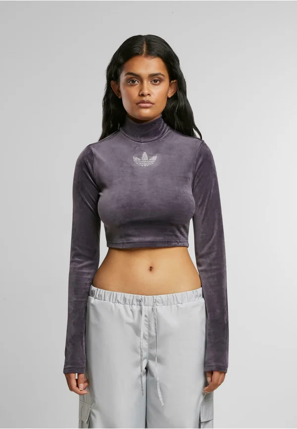 BLING CROP - Long sleeved top - aurora black