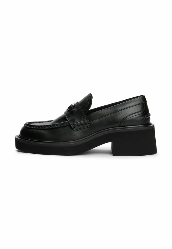BLOCK HEEL LOAFERS - Slip-ons - black