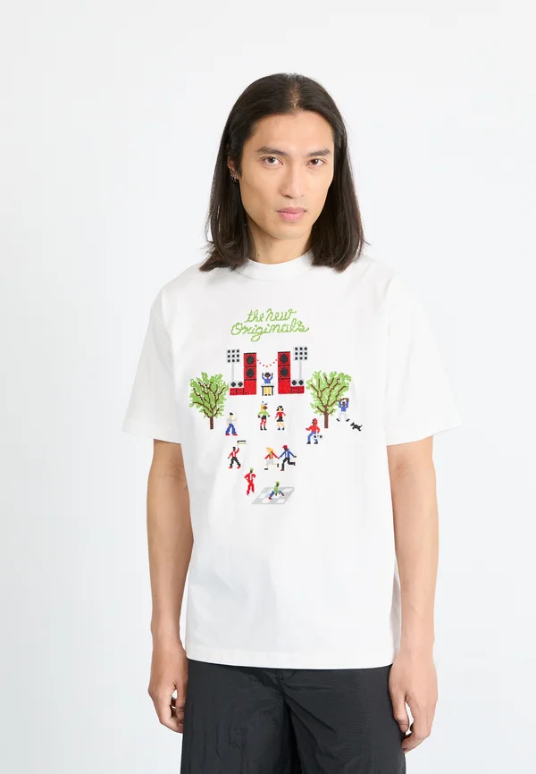 BLOCK PARTY TEE  - Print T-shirt - white