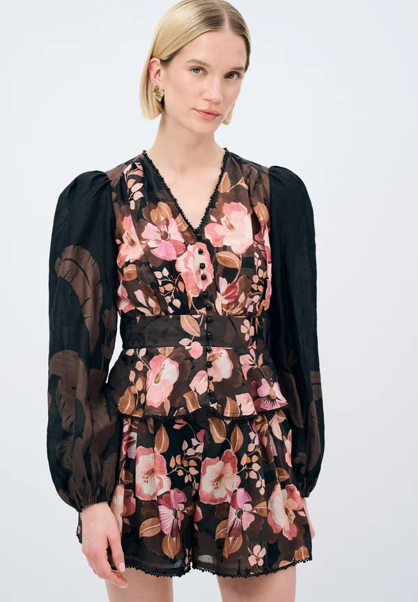 Blouse - printed black