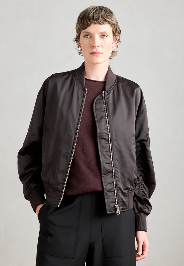BLOUSON WELT POCKETS FRONT PLACKET - Bomber Jacket - dark coffee
