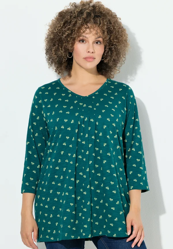BLÜTEN, V-AUSSCHNITT, 3/4-ARM - Long sleeved top - petrol green