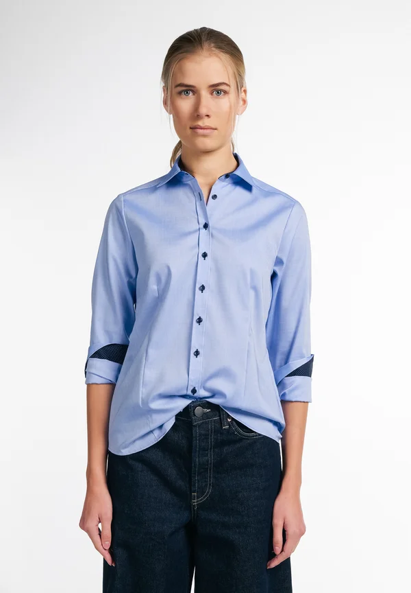 BLUSE - REGULAR FIT - Button-down blouse - blau