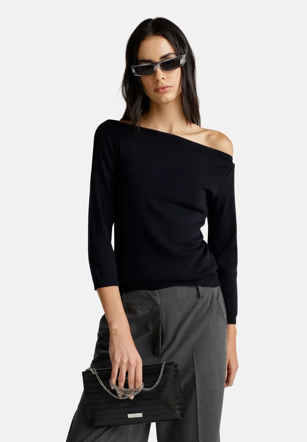 BOAT NECK - Jumper - black