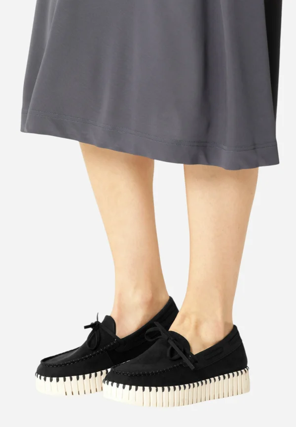 Boat shoes - black pearled ivory