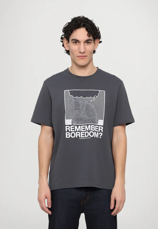 BOBBY PENSEUR - Print T-shirt - dark grey