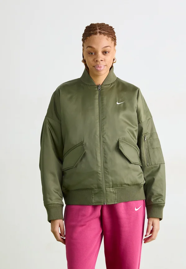 Bomber Jacket - medium olive/safety orange/sail