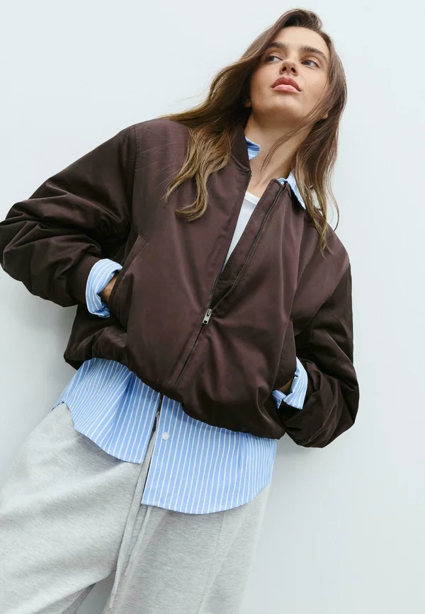 Bomber Jacket - mottled dark purple