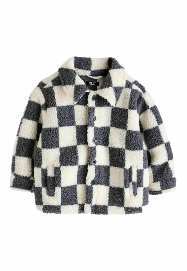 BORG-REGULAR FIT - Fleece jacket - grey checkerboard