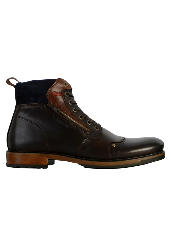 BOTTINE CUIR HAMAM - Smart lace-ups - châtaigne/marine