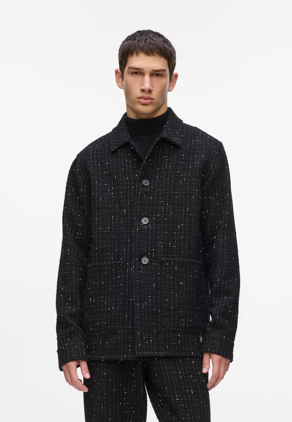 BOUCLE OVERSHIRT - Summer jacket - black