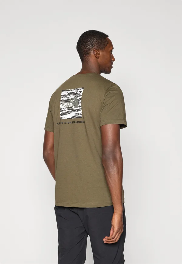 BOX EDGE OF LIGHT INFILL TEE - Print T-shirt - new taupe green/black