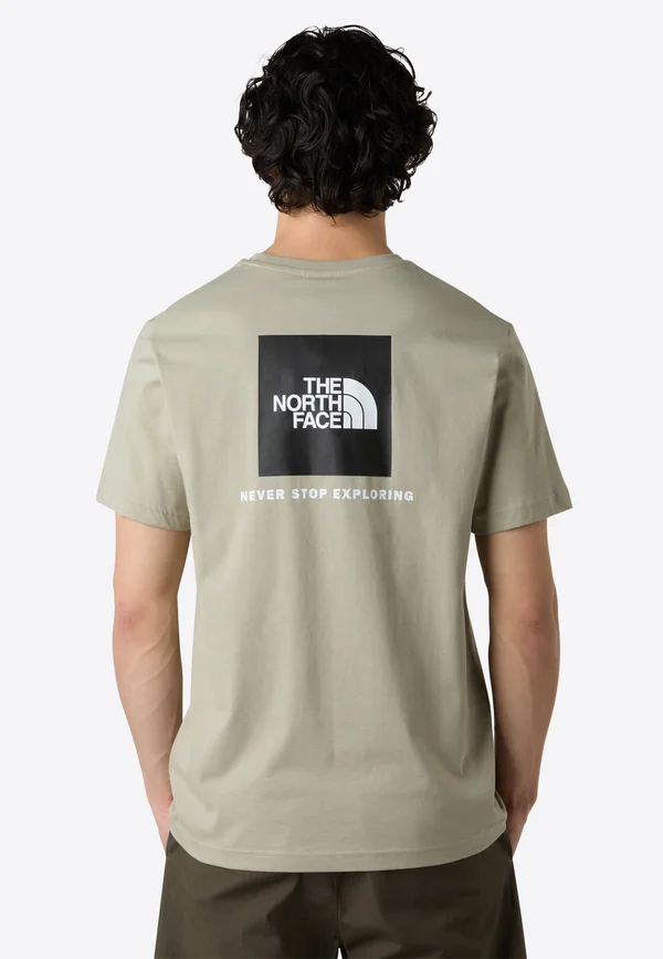 BOX - Print T-shirt - clay grey tnf black