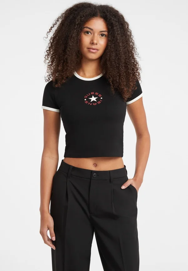 BOXY FIT - Print T-shirt - schwarz